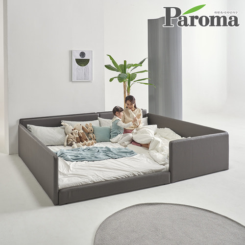 파로마-파로마 유어 LED 조명 낮은 저상형 패밀리 가족 침대 프레임 슬림 가드 E0등급 SS+Q