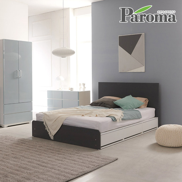 파로마-파로마 베이직 LED 침대 하부수납형 3단서랍 퀸Q